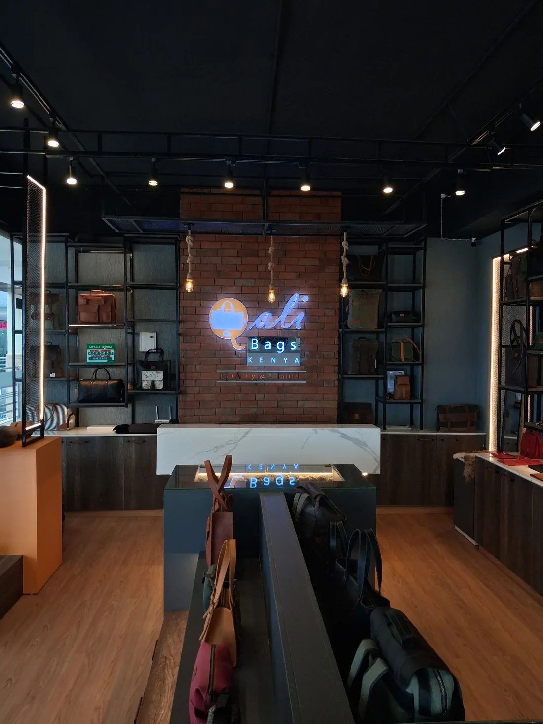 Interior of Qali Bags store at Runda Mall, Nairobi
