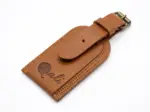 Brown leather luggage tag by Qali Bags Kenya