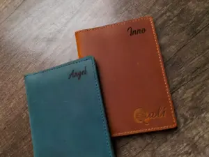 Personalised Qali leather accessories with engraved names