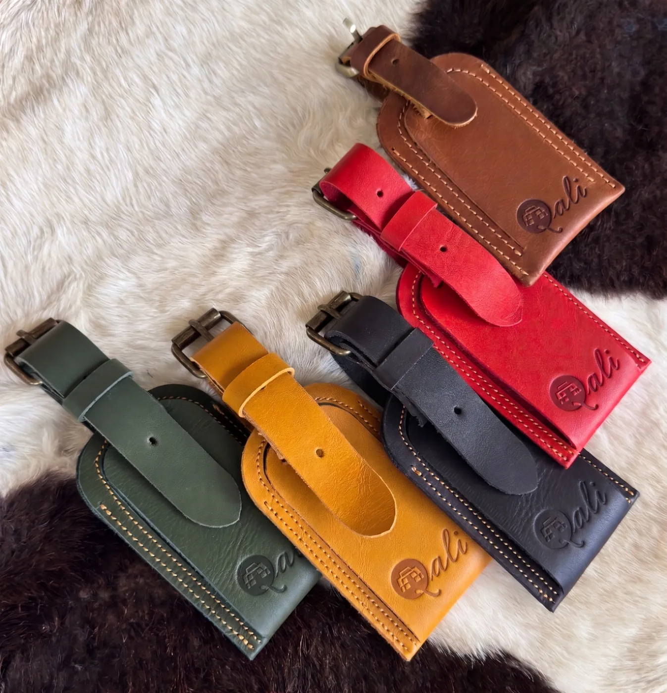 Leather Luggage Tags Colour Range – Qali Bags Kenya Leather Luggage Tag - Image 1